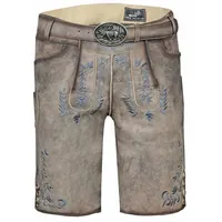MarJo Trachtenlederhose Lederhose Herren kurz - GREDING - steingrau/denim grau 52