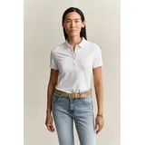 GANT Slim Fit Poloshirt mit Label-Stitching, Weiss, L