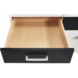 Priess Drehtürenschrank 185 x 193 x 56 cm Schwarz/Weiß