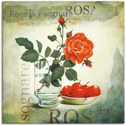 Leinwandbild ARTLAND "Traumrose", rot (farbe bild(er): rot), B:70cm H:70cm, Canvas, Leinwand, Bilder, auf Keilrahmen gespannt