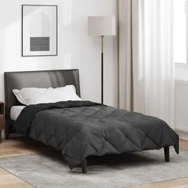 vidaXL Ganzjahresbettdecke Schwarz und Anthrazit 135 x 220 cm