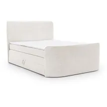 Fun Möbel Boxspringbett Schlafzimmerbett BODY 160x200cm in Stoff Creme inkl. Bettkasten