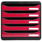 Exacompta Schubladenbox Big-Box Plus himbeer 3097284D, DIN A4 mit 5 Schubladen, 1 St.