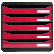 Exacompta Schubladenbox Big-Box Plus himbeer 3097284D, DIN A4 mit 5 Schubladen, 1 St.