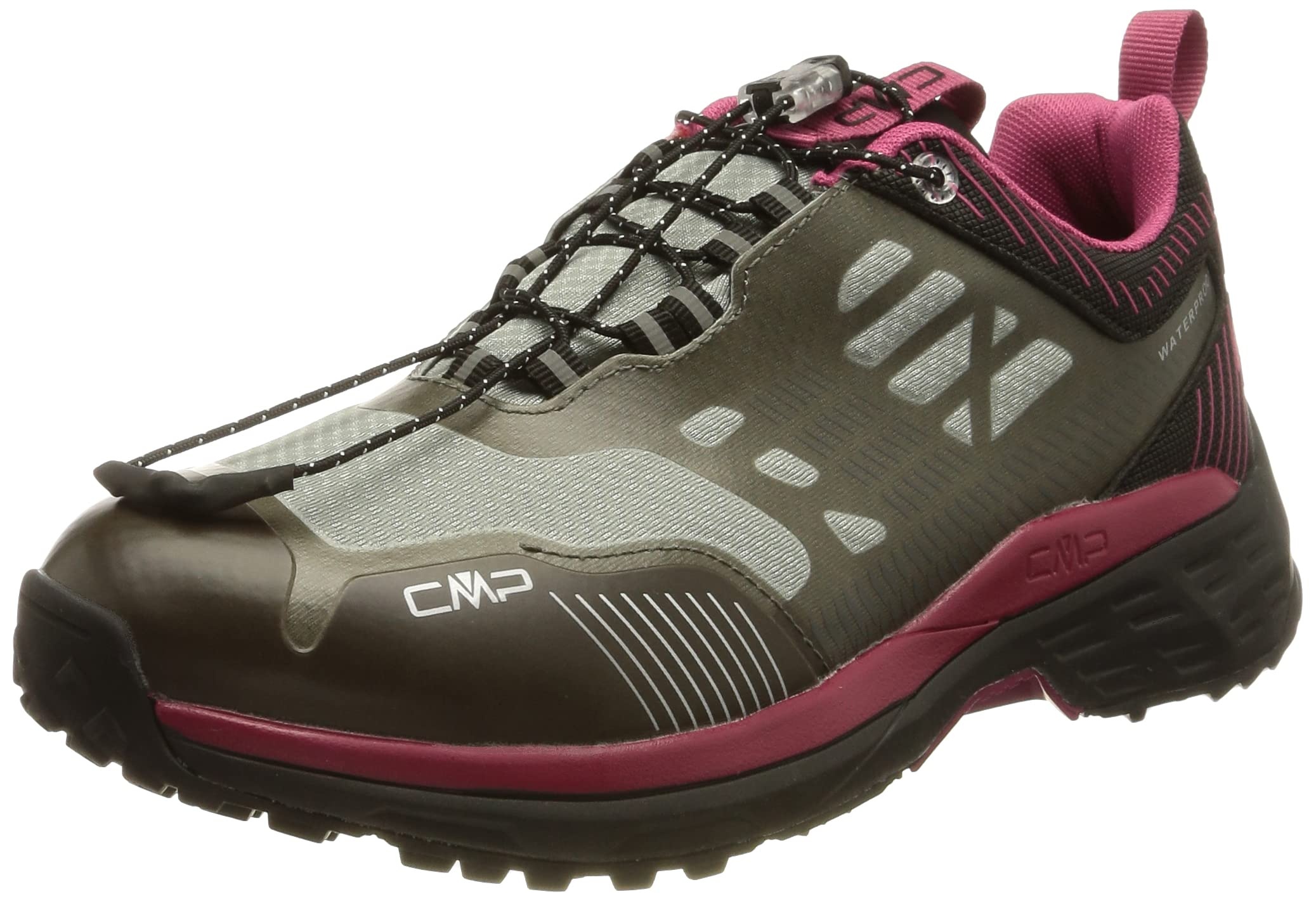 CMP Damen POHLARYS Low WMN WP Hiking Shoes Walking Shoe, Grey-Sangria, 39 EU