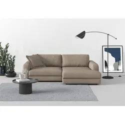 Ecksofa TRENDMANUFAKTUR "Bourbon", braun (schlamm), B:250cm H:84cm T:176cm, 100% Polyester, Sofas, mit extra hohem Sitzkomfort, auch in Cord erhältlich