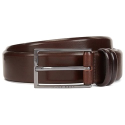 BOSS Herren Gürtel - Carmello, Echtleder, Dornschließe, Logo Dunkelbraun 90 cm