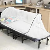 Moskitonetz Outdoor Reise Pop Up Mückennetz Faltbar Leicht Klein Moskitonetze Einzelbett Camping Moskitozelt ohne Aufhängung Mosquito Netz 90x200 Mückenschutz Zelt für Erwachsene Kinder Baby (Schwarz)