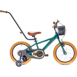 SUN BABY Kinderfahrrad Jungen Fahrrad Stützräder Schubstange 14 Zoll Verdant Rowan grün - Grün