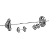 GORILLA SPORTS Hantel-Set 100kg, 18 Gusseisen Hantelscheiben, Langhantelstange 170cm, 30mm