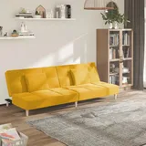 vidaXL Schlafsofa 2-Sitzer mit 2 Kissen 90 x 200 cm gelb