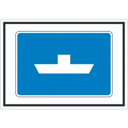 Frei fahrende Fähre Symbol Aufkleber A9 (37x52mm)