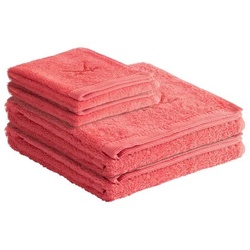 Sansibar Sylt Handtuch Set Sansibar Sylt Handtuch Frottier-Serie „Classic Nr. 1“, Set, 4-tlg, (Set), Hochwertige Ton-in-Ton Sansibar Säbel Stickerei, hautfreundlich orange