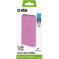 SBS TTBB10000FASTP Powerbank Lithium Polymer (LiPo) 10000 mAh Pink