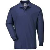 PORTWEST Genoa Langarm Polo-Shirt Marine XL