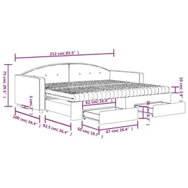 vidaXL Tagesbett 90 x 190 cm Schwarz