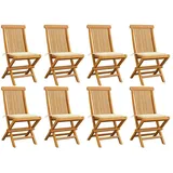 vidaXL Gartenstuhl 50 x 114,2 x 34,5 cm creme 8 St.