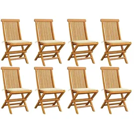 vidaXL Gartenstuhl 50 x 114,2 x 34,5 cm creme 8 St.