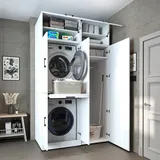 roomartstore.de DORA Waschmaschinenschrank 230 x 130 x 74 cm Weiß