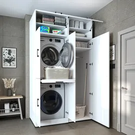 roomartstore.de DORA Waschmaschinenschrank 230 x 130 x 74 cm Weiß
