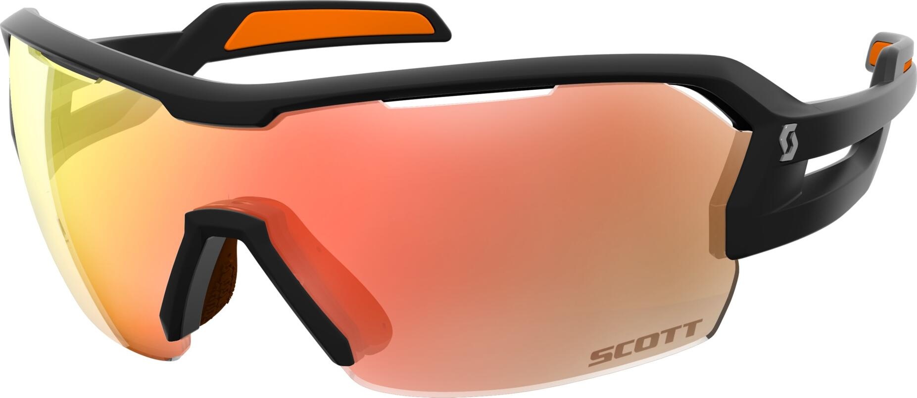 Scott Sunglasses Spur black matt/orange/red chrome enhancer + cle (1338)