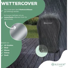 Kesser KESSER® Bistroset 3-teilig Bistrotisch mit 2 klappbaren Stühle Set Balkonset Balkonmöbel Klapp-Möbel Gartenset Sitzgarnitur Gartengarnitur Gartenmöbel Sitzgruppe Metall Bistro Gartentisch inkl. Abdeckung