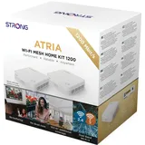 STRONG MESHKIT1200V2 WiFi Mesh, WLAN-Repeater für Heimnetzwerk, Access Point, Dual Band AC1200, 3 Ports Gigabit Ethernet, Steuerungs-App, 2 Wi-Fi-Verstärker Abdeckung 200 m2, Weiß