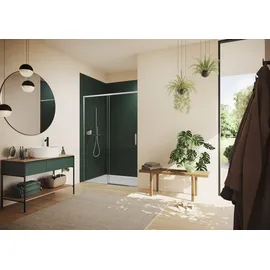 Hüppe Vita pure Schiebetür 1-teilig mit festem Glaselement B: 138,5 - 142,5 H: 200 cm, mit Anti-Plaque, Duschkabinen,