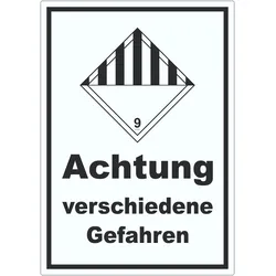 Aufkleber verschiedene Gefahren Stoffe Material miscellaneous A1 (594x841mm)