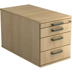 Hammerbacher Rollcontainer 80cm 3 Schub Schloss Streifengriff Eiche