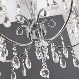 LUCANDE Solveig 5 Pendelleuchte Chrome/Clear - Wohnzimmer