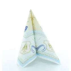 Mank Serviette Airlaid Coast,  40 x 40 cm, 50 Stück - Maritim Anker Muscheln Segelschiff