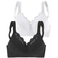 PETITE FLEUR Soft-BH Damen weiß+schwarz Gr.105E