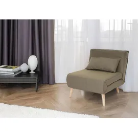MCW Sessel D35 Stoff/Textil 80 x 90 x 100 cm Grün mit Schlaffunktion