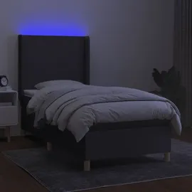 vidaXL Boxspringbett 100 x 200 cm Dunkelgrau