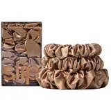 Slip Pure Silk Back To Basics Assorted Scrunchies - Dark Brown Haargummis Hellbraun