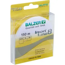 Balzer Iron Line 8-150m geflochtene Schnur zum Spinnfischen, Farbe:Gelb, Durchmesser/Tragkraft:0.24mm / 19.5kg
