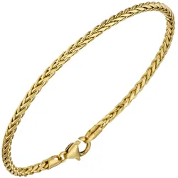 Goldarmband JOBO, gelb (gelbgold 585), Armbänder, Damen, Gelbgold 585, Zopfarmband 585 Gold 19 cm