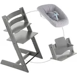 Stokke Stokke® Tripp Trapp® Bundle Treppenhochstuhl inkl. Newbornset Light Grey & Babyset, grau