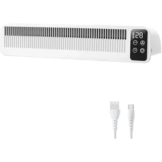 Heizkörper Ventilator mit 3 Lüftern, SURAIELEC Heizungsventilator mit Magnetischer Befestigung, 3 Geschwindigkeiten & Auto-Modus, 5200mAh Akku, USB-C, Temperaturanzeige, Weiß, CE Zertifiziert