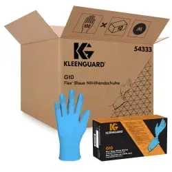KleenGuard® G10 FlexTM taktile Nitrilhandschuhe, blau, puderfrei 54333 , 1 Packung = 100 Stück, Größe M