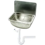 Haas Otto Edelstahlspüle Haas Edelstahl Ausgussbecken Waschbecken mit Auflagerost und Siphon