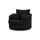 S-Style Drehsessel Ted Cord 107 x 94 x 0 cm Schwarz drehbar mit Kissen