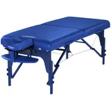 Master Massage 71cm Montclair Mobil Massageliege Klappbar Massagebett Massagebank Kosmetikliege Portable Beauty Bett aus Holz-Imperial Blau