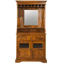 Massivmoebel24 Barschrank Oxford 97 x 193 x 52 cm Braun