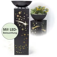 Easy Maxx LED Dekosäule 87 cm Beton-Optik Pflanzschale grau