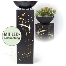 Easy Maxx LED Dekosäule 87 cm Beton-Optik Pflanzschale grau