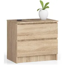 milord furniture Kommode K60 mit 2 Schubladen 60 x 55 x 40 cm Braun