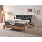 Home Affaire Boxspringbett »Villads«, Liegefläche: 160/200 cm aus Balkeneiche, Inside-Boxspring-Unterbau grau