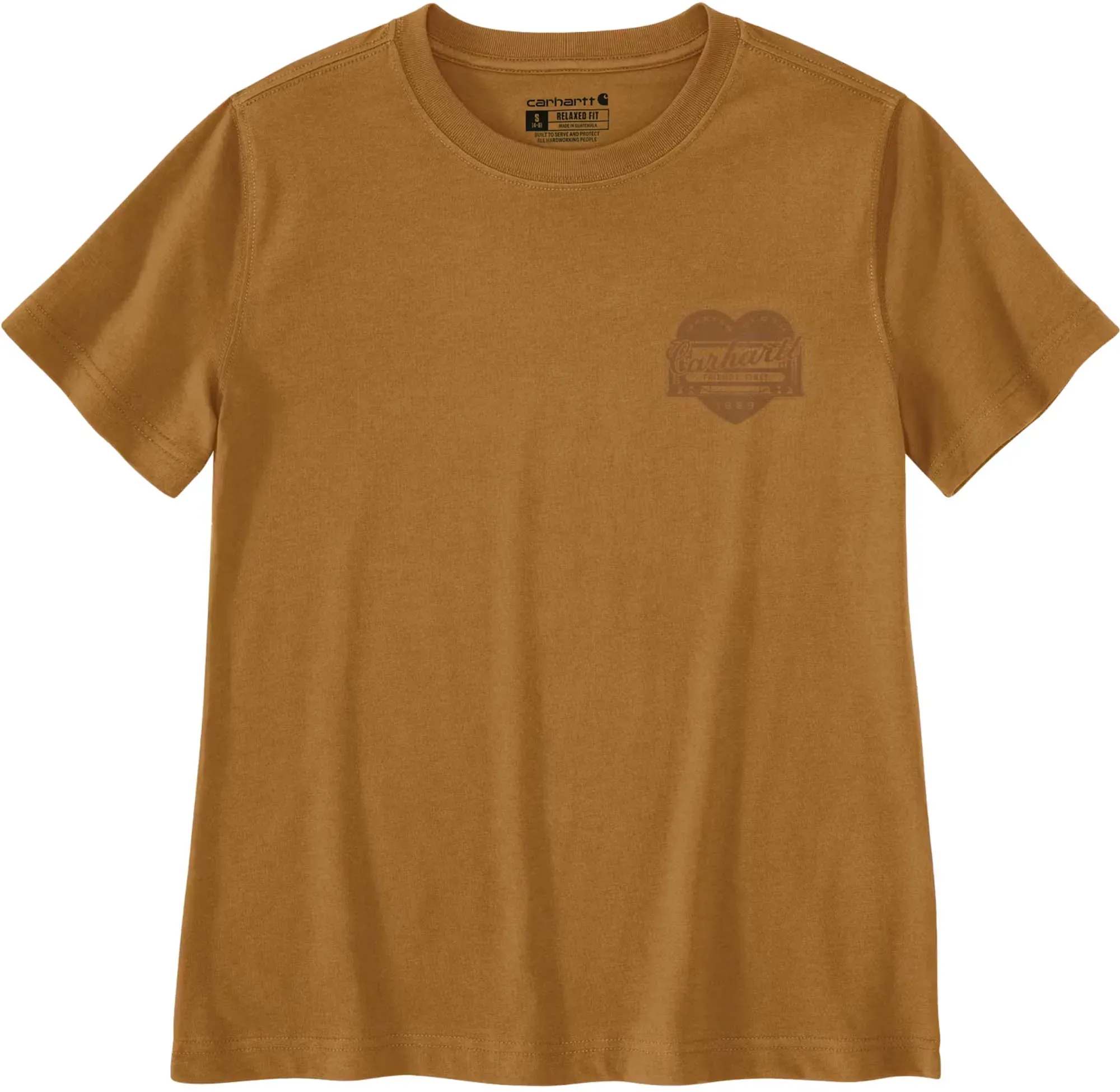 Carhartt Irvine Relaxed Heritage Heart Dames T-shirt, bruin, M Voorvrouw